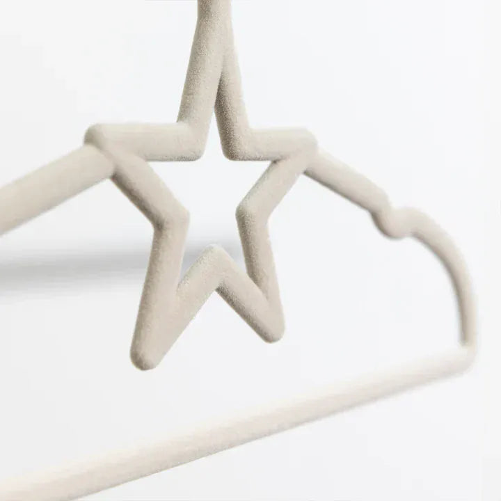 Living Textiles Room Decor Baby Coat Hangers 10 Pack - Stars/Beige