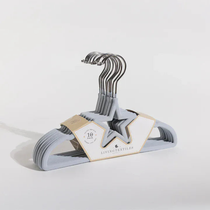 Living Textiles Room Decor Baby Coat Hangers 10 Pack - Stars/Blue