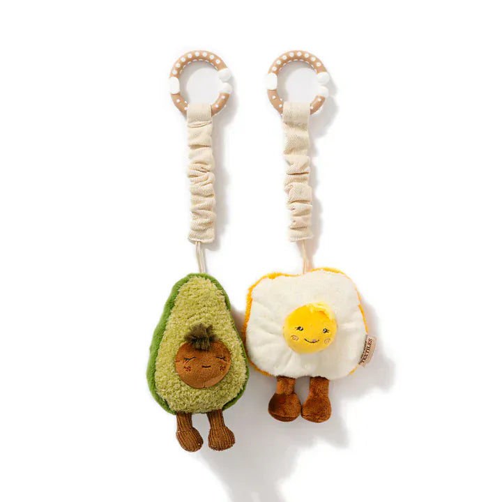 Living Textiles Toys Avocado & Egg on Toast Mini Market Brunch Stroller Toys 2 Pack