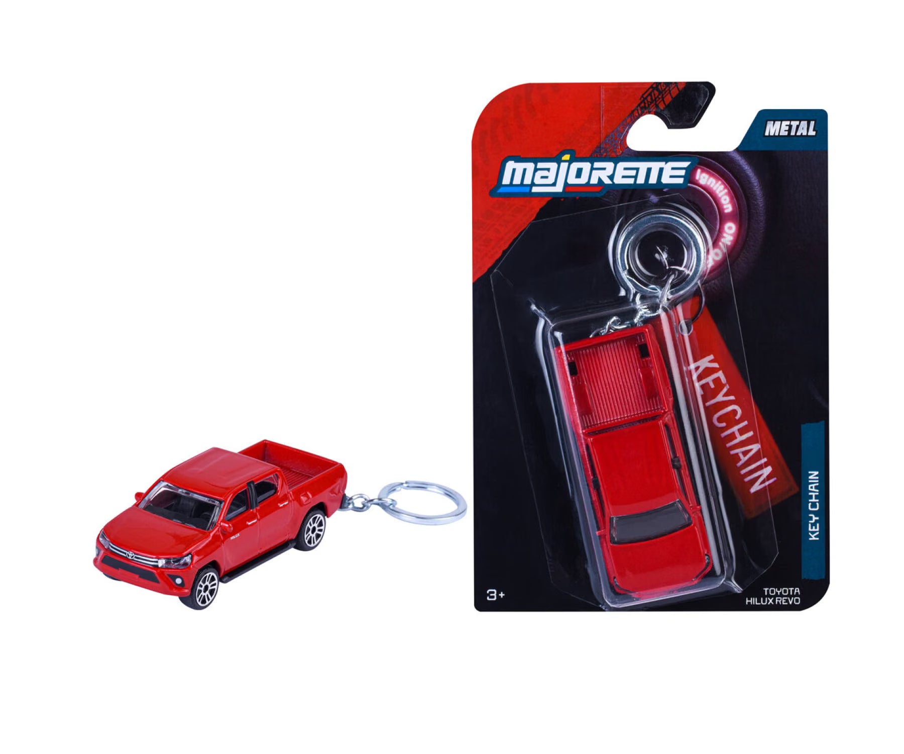 Majorette Toys Key Chain - Toyota Hilux Red