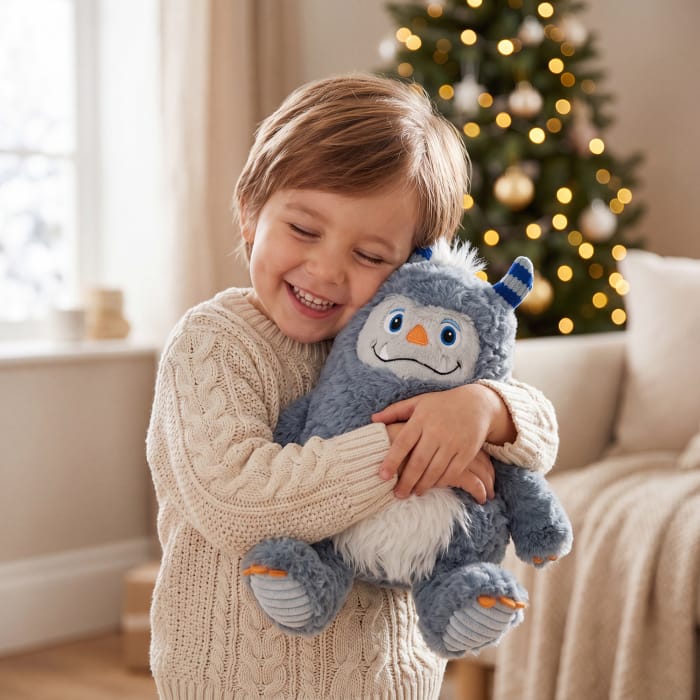Mary Meyer Jolly Yeti 25cm soft toy with white plush fur and friendly embroidered face