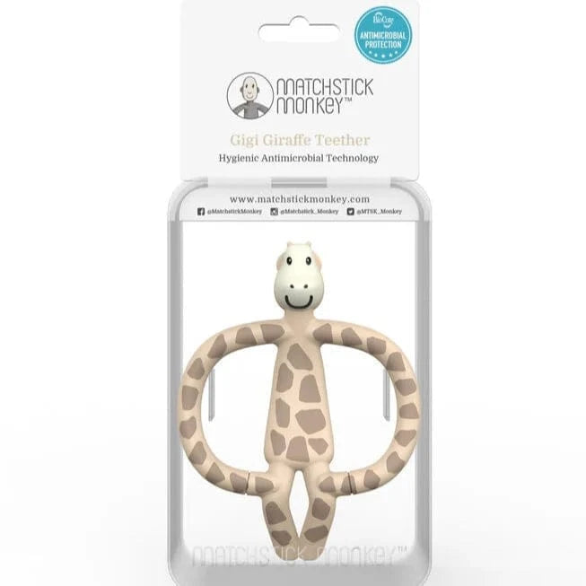 Matchstick Monkey Baby Care Animal Teether - Giraffe Anti Microbial