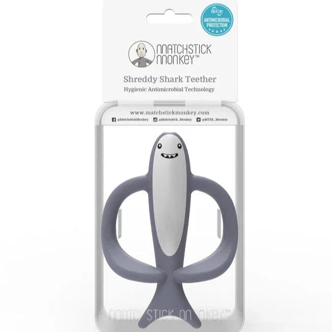 Matchstick Monkey Baby Care Animal Teether - Shark Anti Microbial