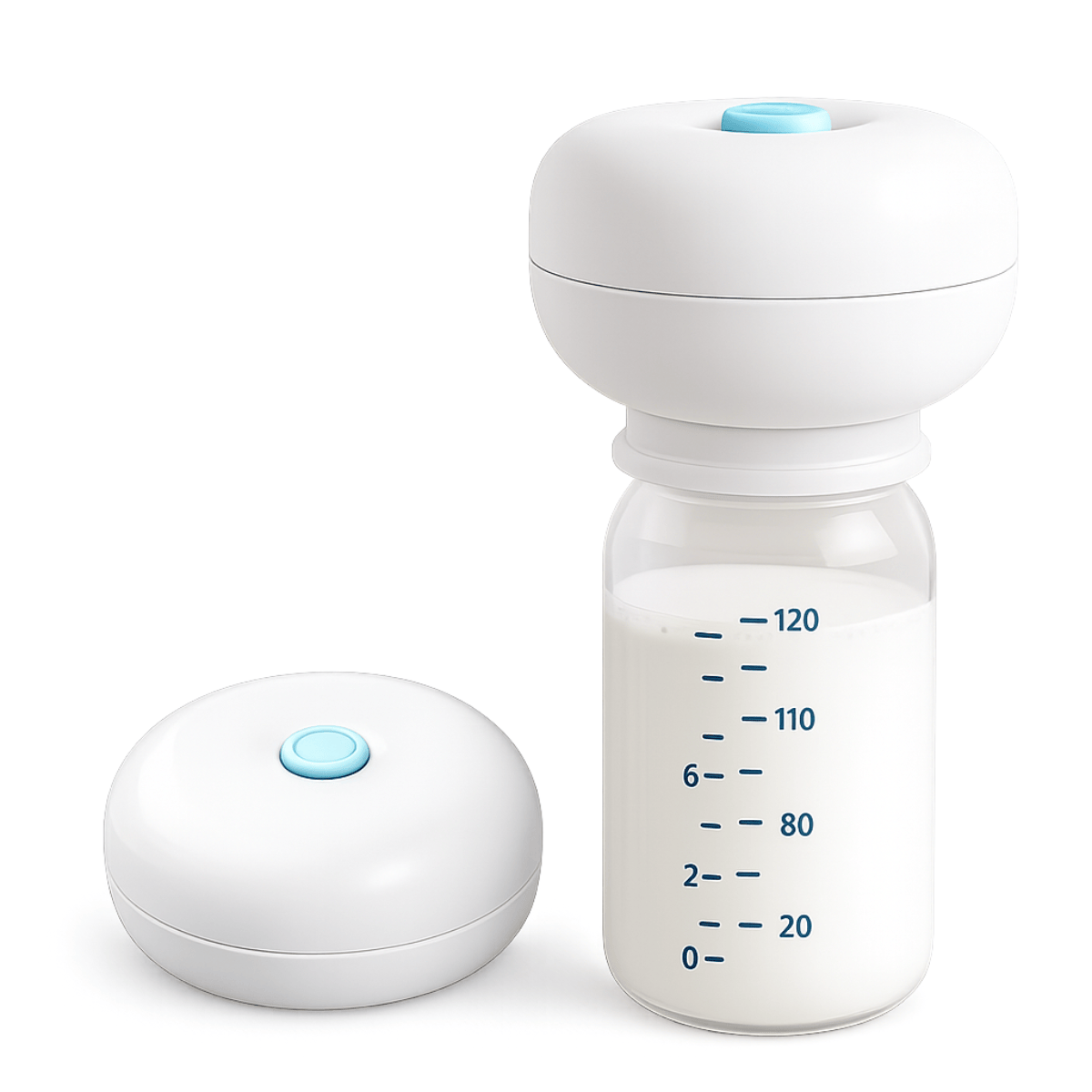 Med-E-Scan L'il AirAway Milk Air Remover for Gas Relief, baby care product with soft silicone nipple and ergonomic design for infants.