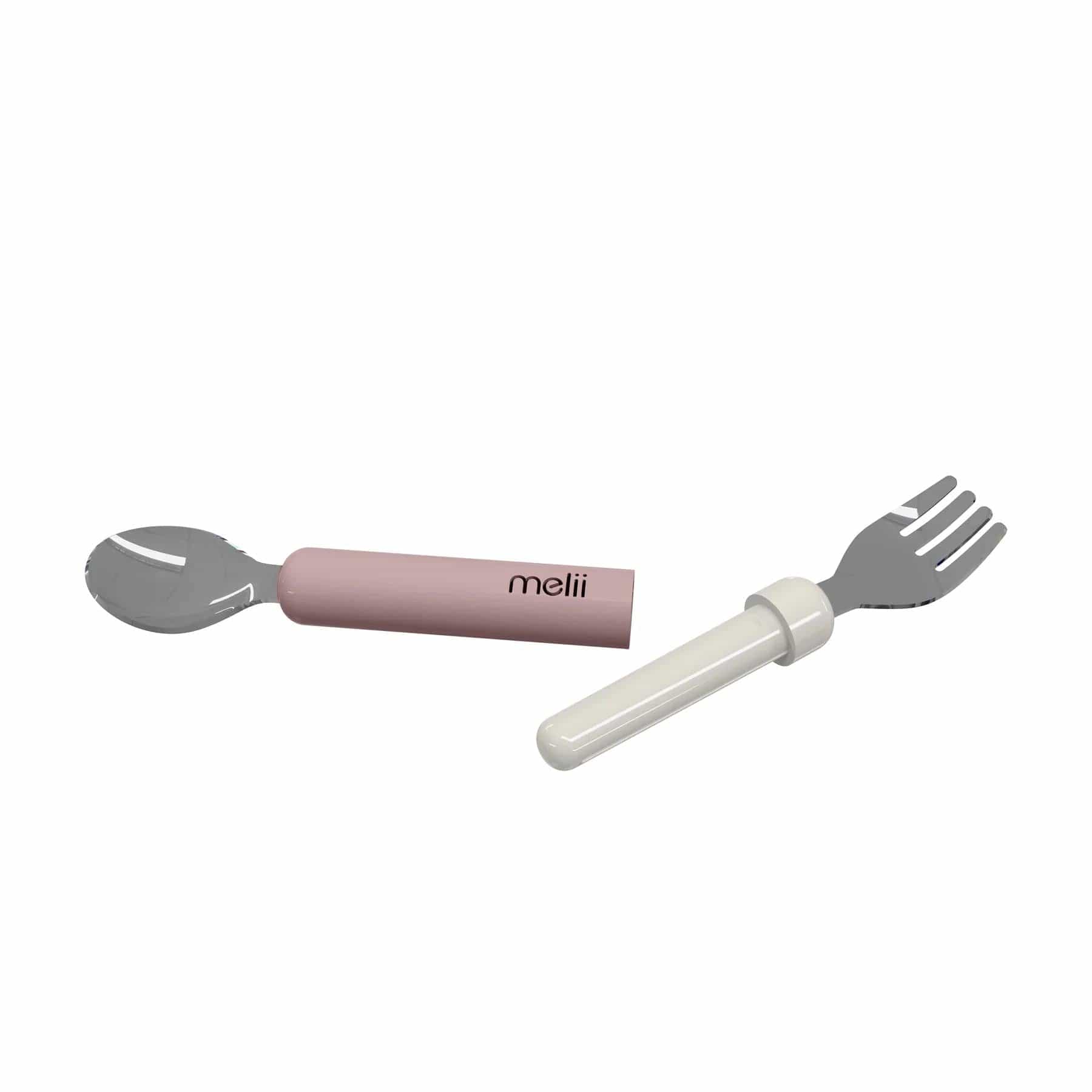 Melii Accessory Feeding Luxe Pink + Ivory Melii Detachable Spoon & Fork