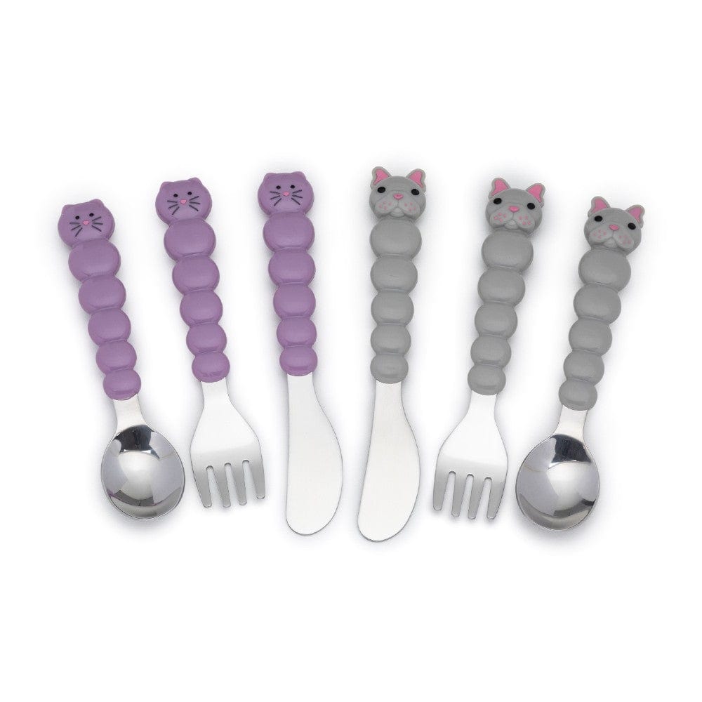 Melii Accessory Feeding Melii Utensil Set Cat & Bulldog 6 Piece