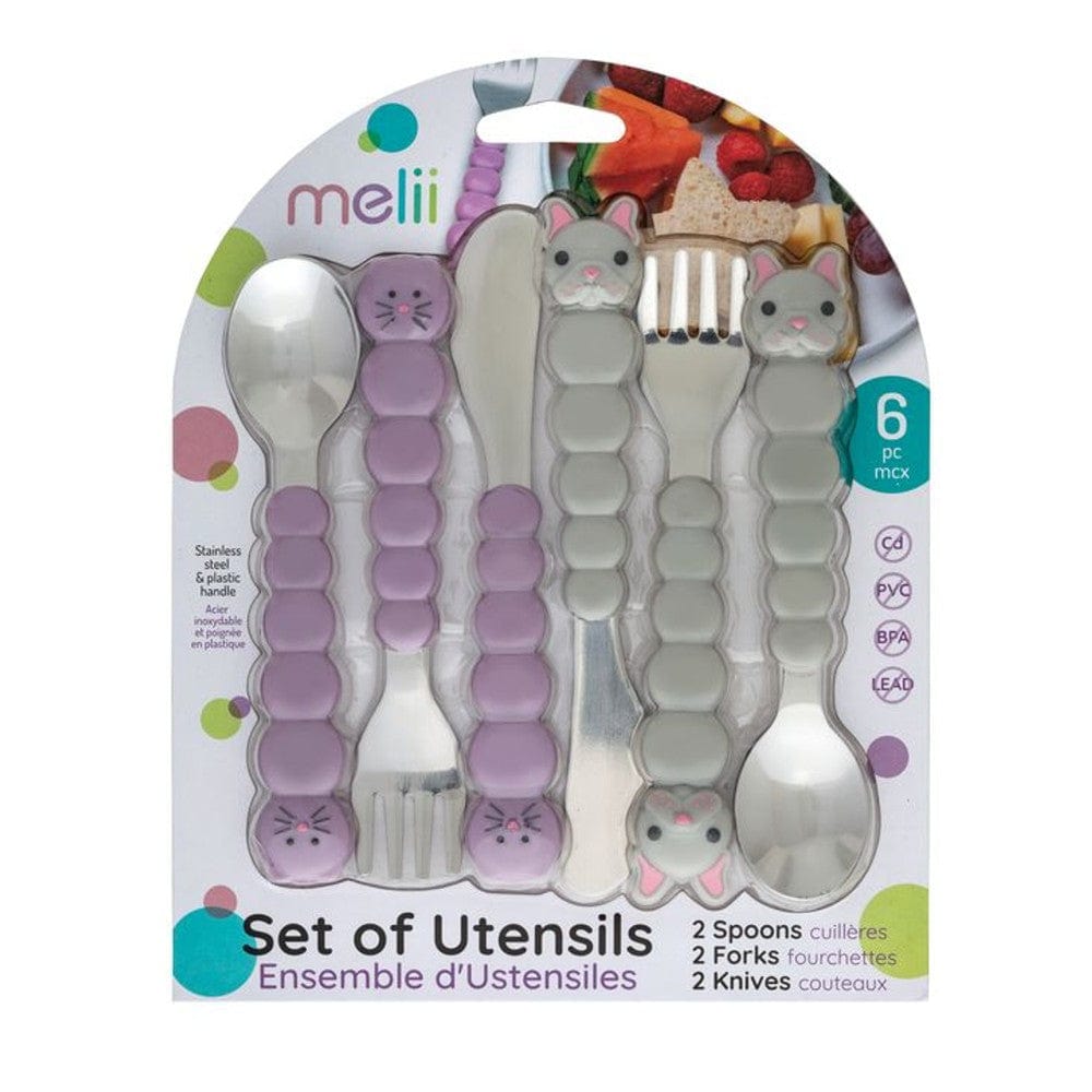 Melii Accessory Feeding Melii Utensil Set Cat & Bulldog 6 Piece