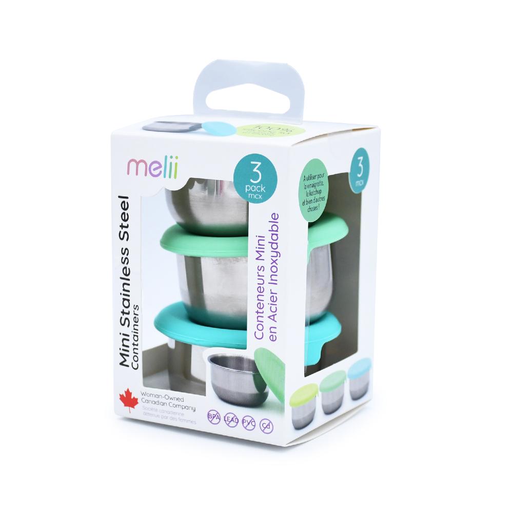 Melii Accessory Feeding Mini Silicone & Stainless Steel Containers 3pc