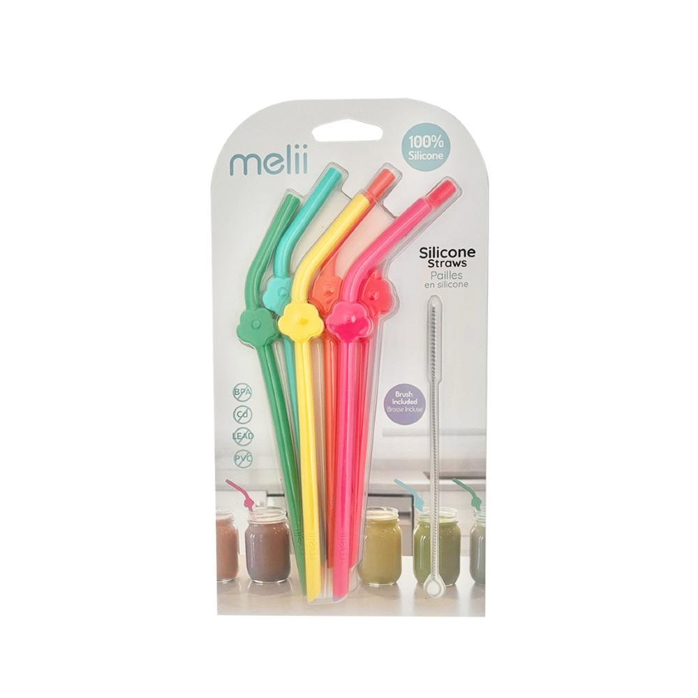 Melii Accessory Feeding Silicone Straws 6pk - Flowers