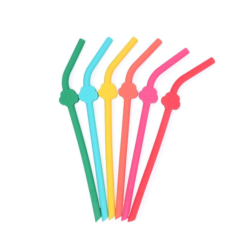 Melii Accessory Feeding Silicone Straws 6pk - Flowers
