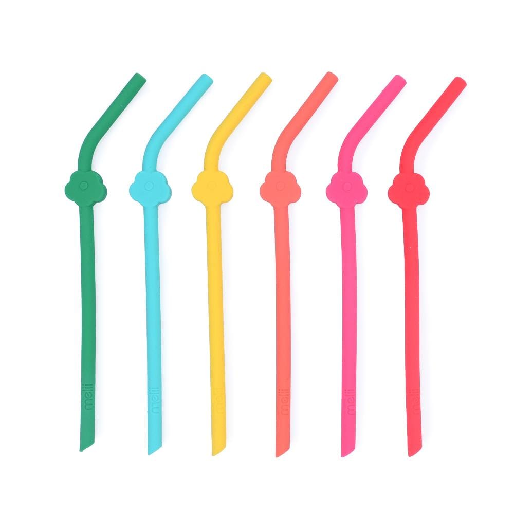 Melii Accessory Feeding Silicone Straws 6pk - Flowers