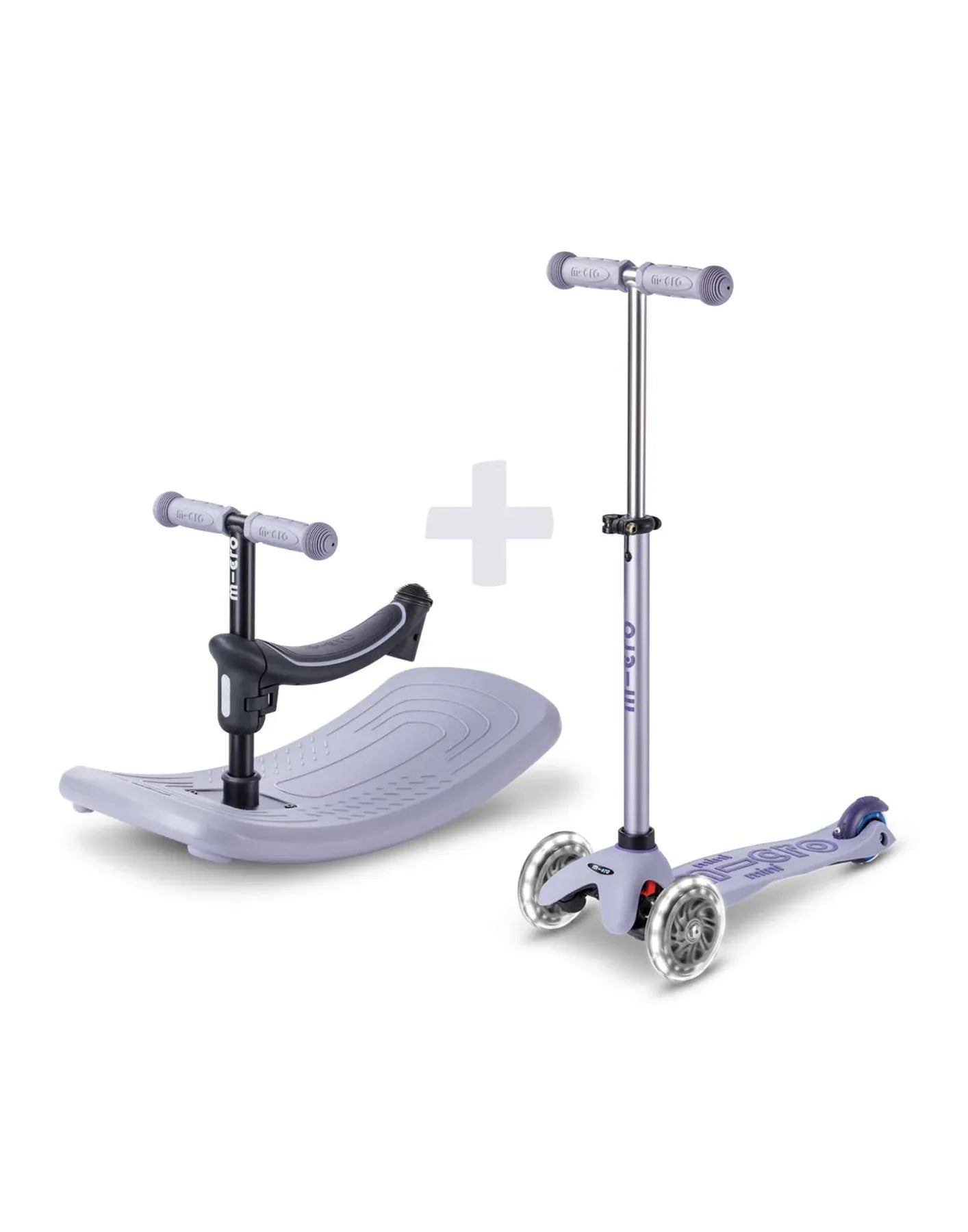 Micro Toys Lavender Mist Micro Rock & Go Mini Deluxe LED 3 Wheel Scooter