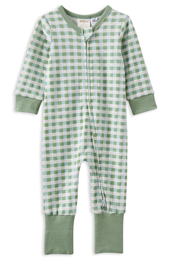 Milky Boys All In Ones Gingham Zip Romper