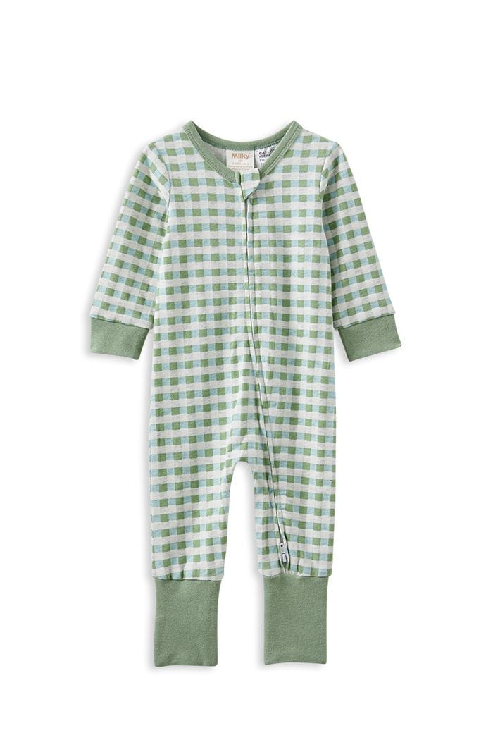 Milky Boys All In Ones Gingham Zip Romper