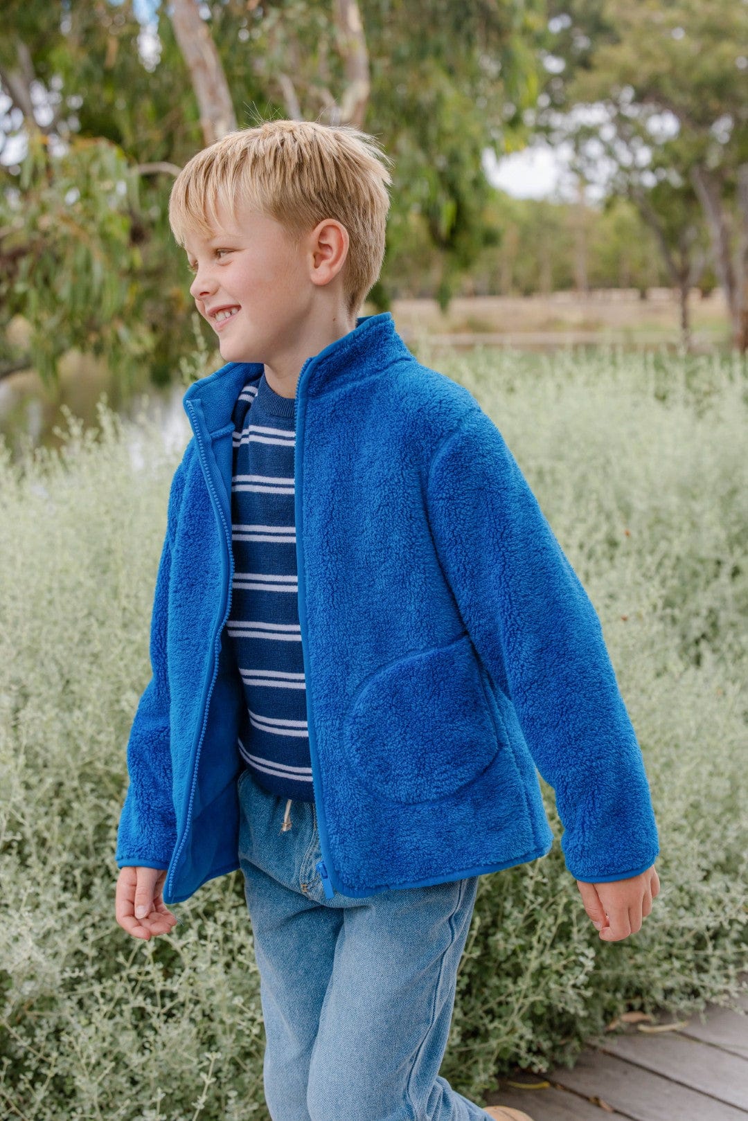 Milky Boys Jacket Blue Sherpa Jacket