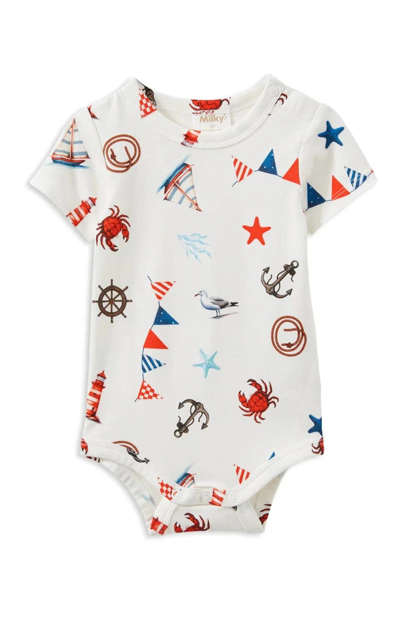 Milky Boys Onesie 0-3M Seaside Bubbysuit