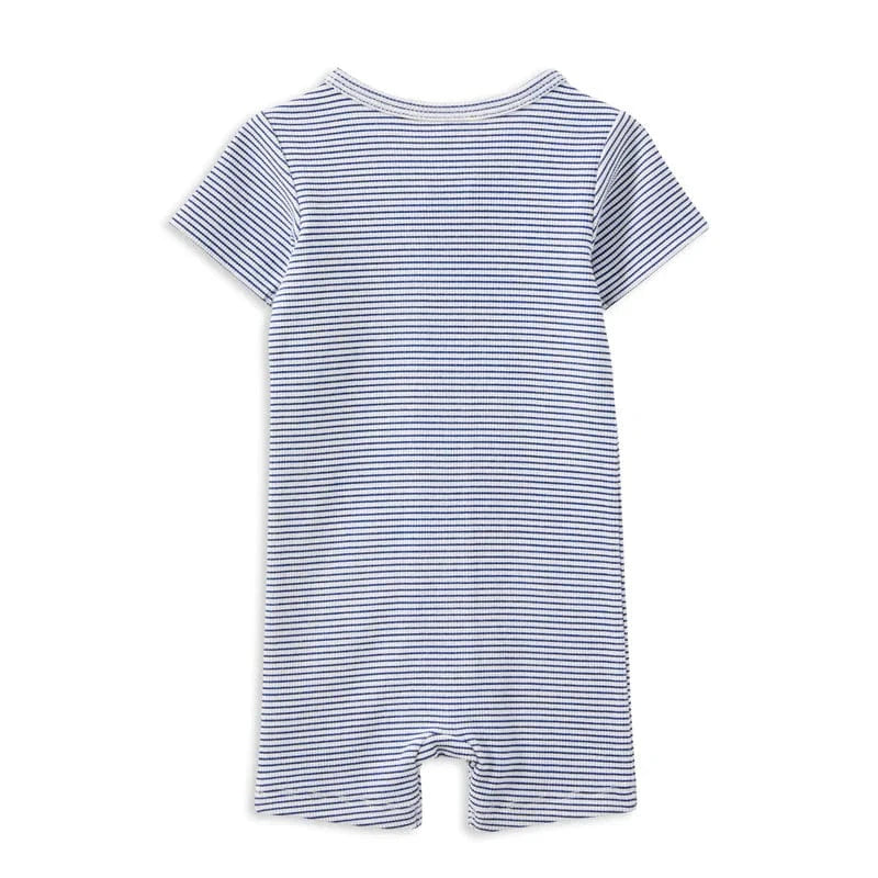 Milky Boys Onesie Blue Rib Zip Romper