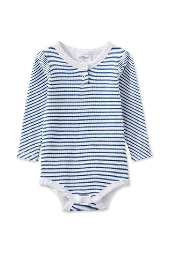 Milky Boys Onesie Blue Stripe Bubbysuit