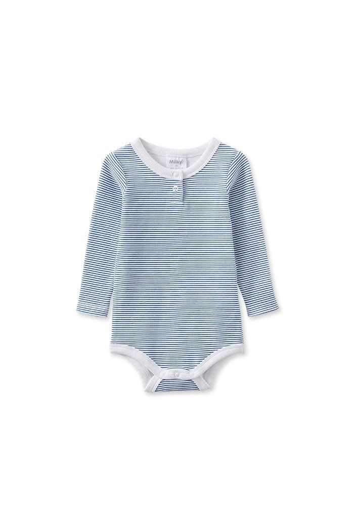 Milky Boys Onesie Blue Stripe Bubbysuit