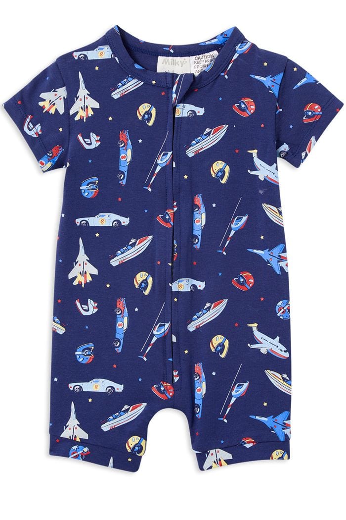 Milky Boys Onesie Jetsetter Zip Romper