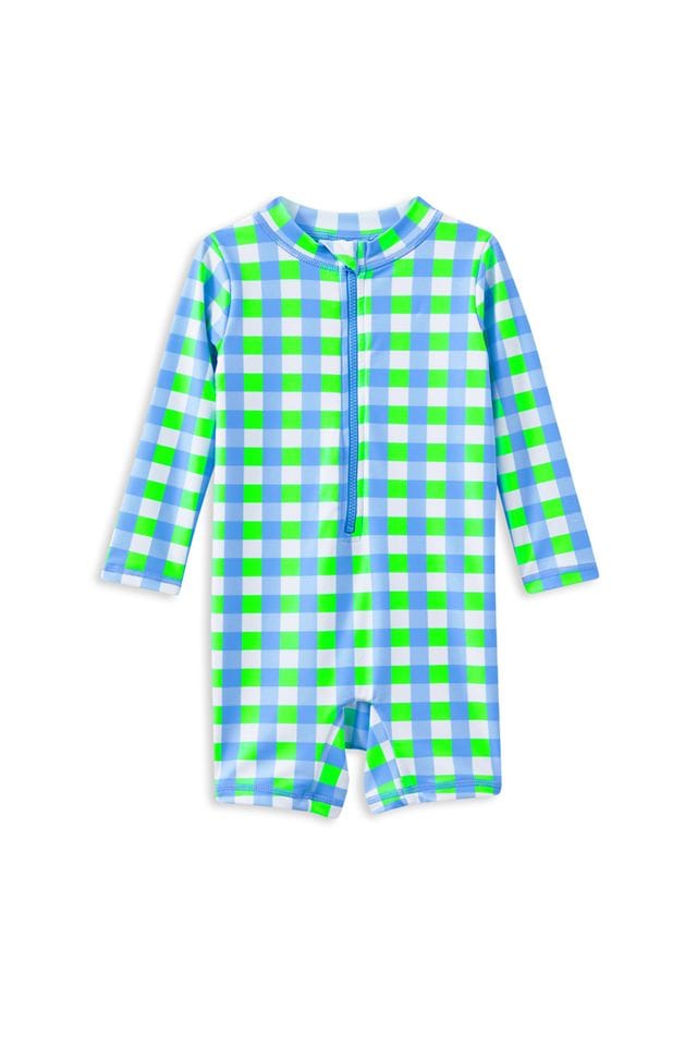 Milky Boys Swimwear 6-12M Check Long Sleeve Swimsuit