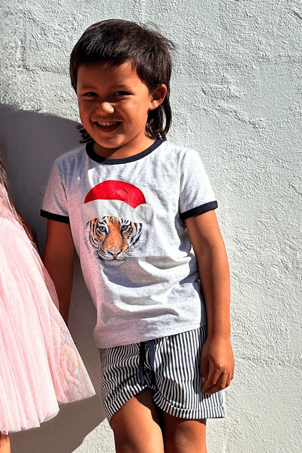 Milky Boys Tops Christmas Tiger Tee