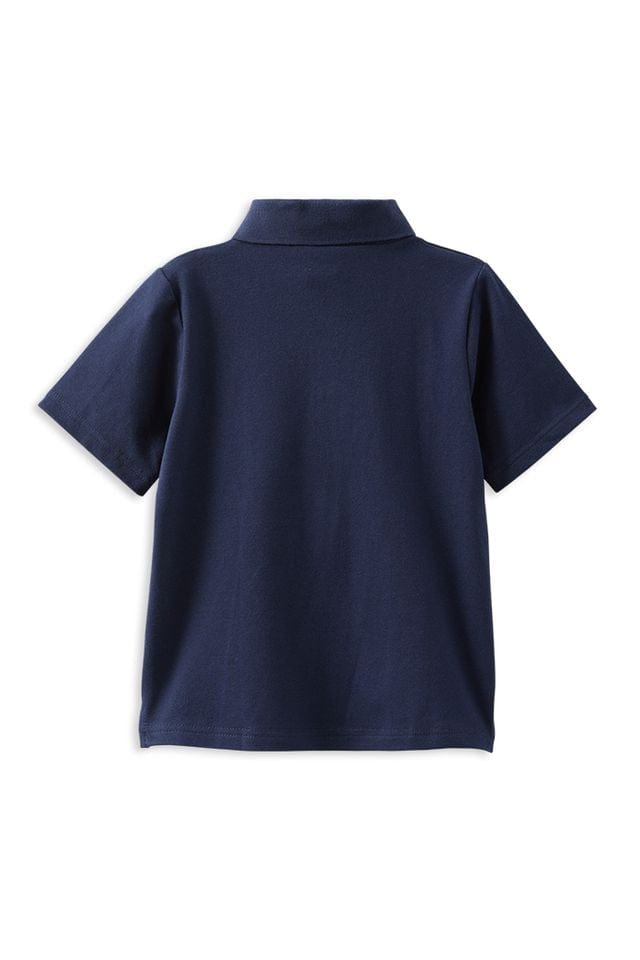 Milky Boys Tops Navy Knit Polo Shirt