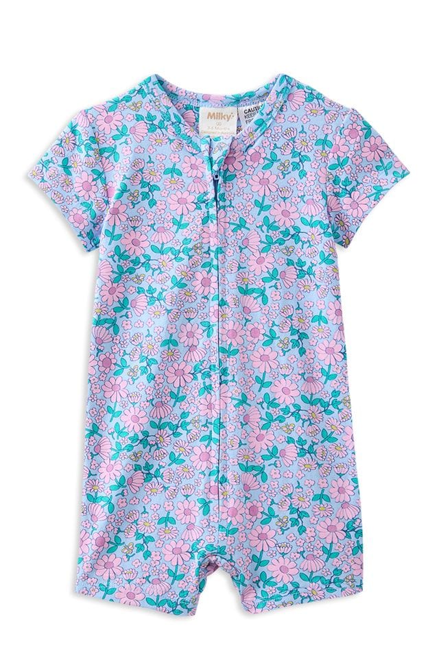 Milky Girls All In One 0-3M Daisy Fields Zip Romper
