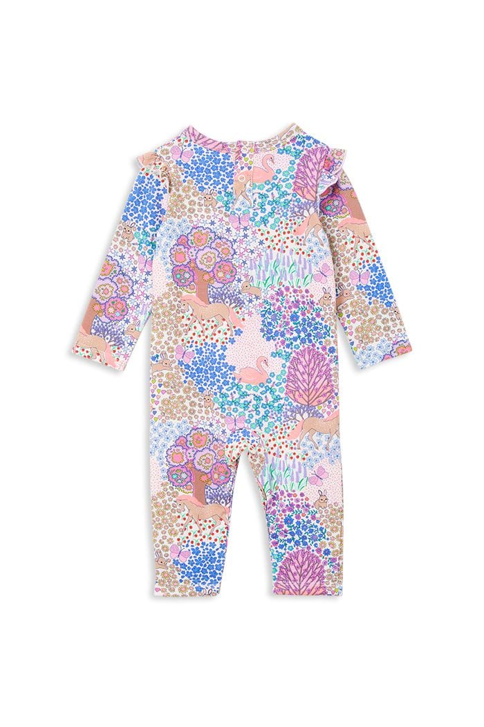 Milky Girls All In One Patchwork Frill Footless Romper