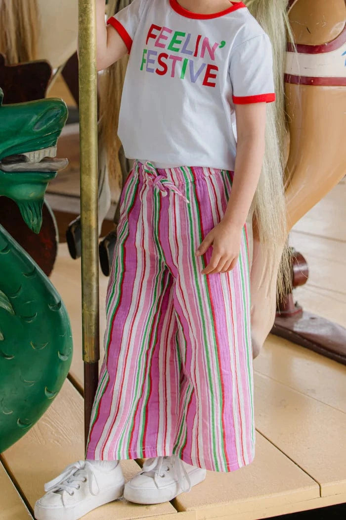 Milky Girls Bottoms Crinkle Stripe Pant