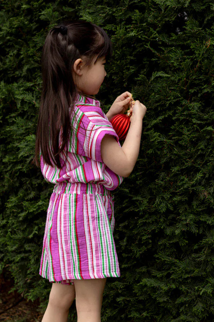 Milky Girls Bottoms Crinkle Stripe Short