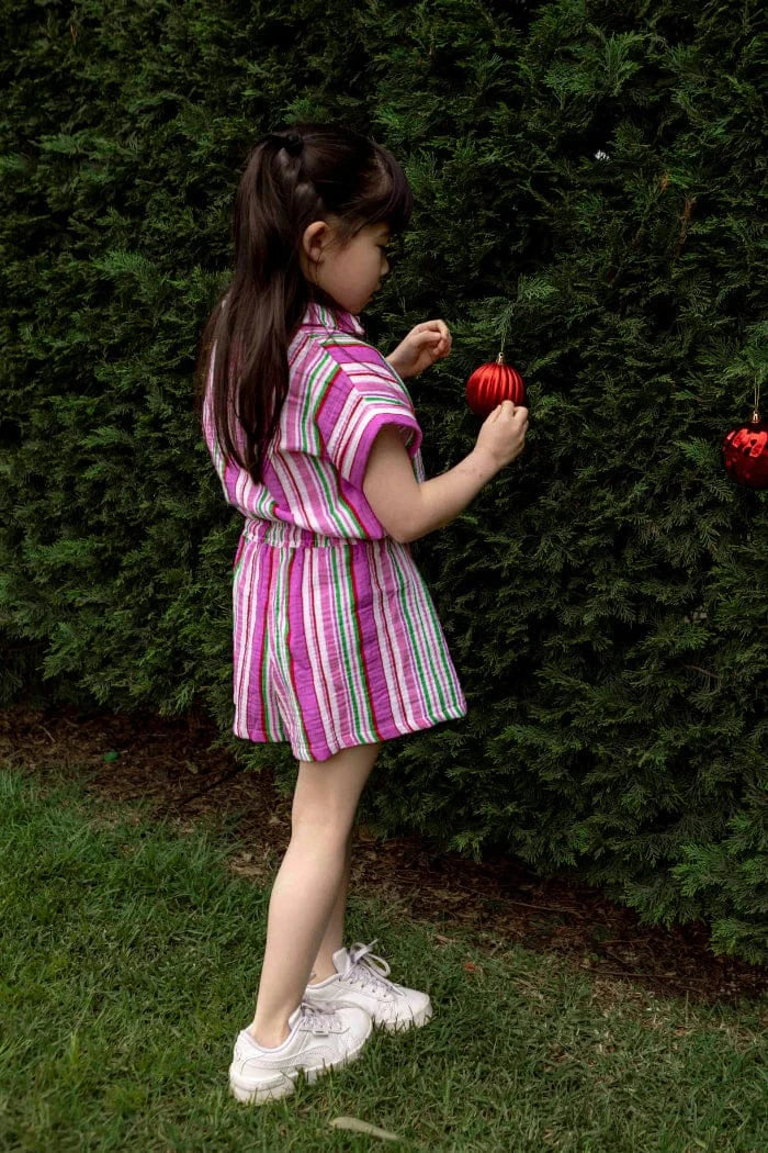 Milky Girls Bottoms Crinkle Stripe Short