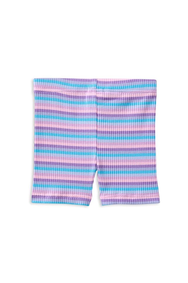 Milky Girls Bottoms Lilac Stripe Rib Bike Short