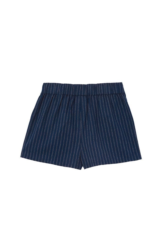 Milky Girls Bottoms Navy Stripe Linen Short