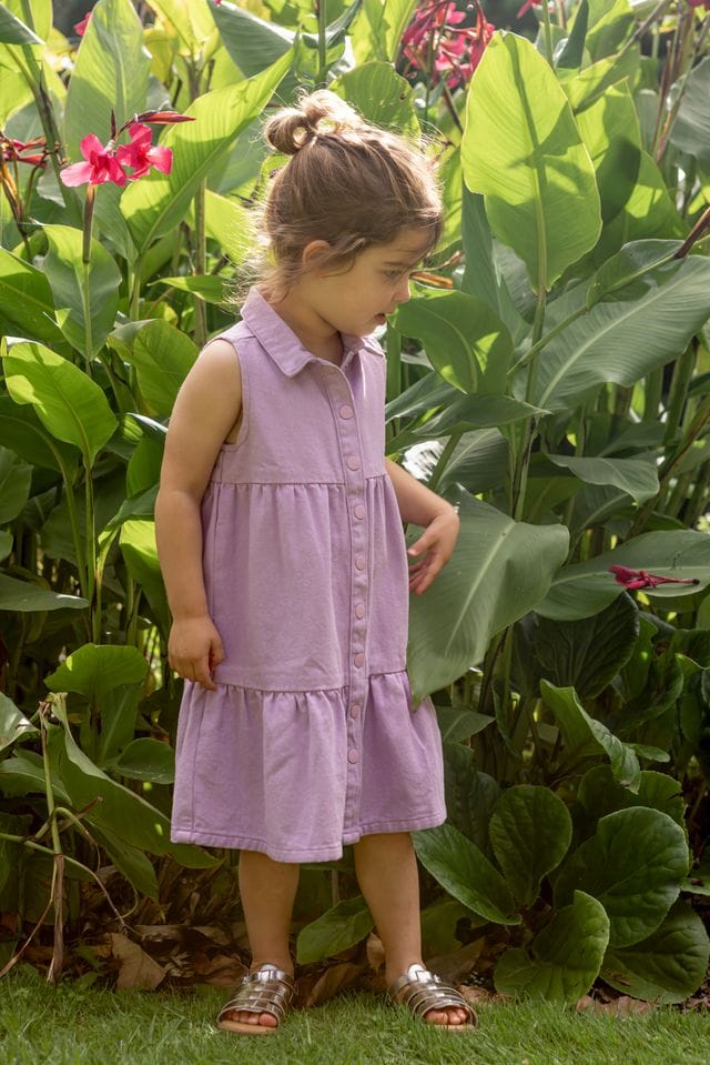 Milky Girls Dress 2Y Lilac Twill Dress