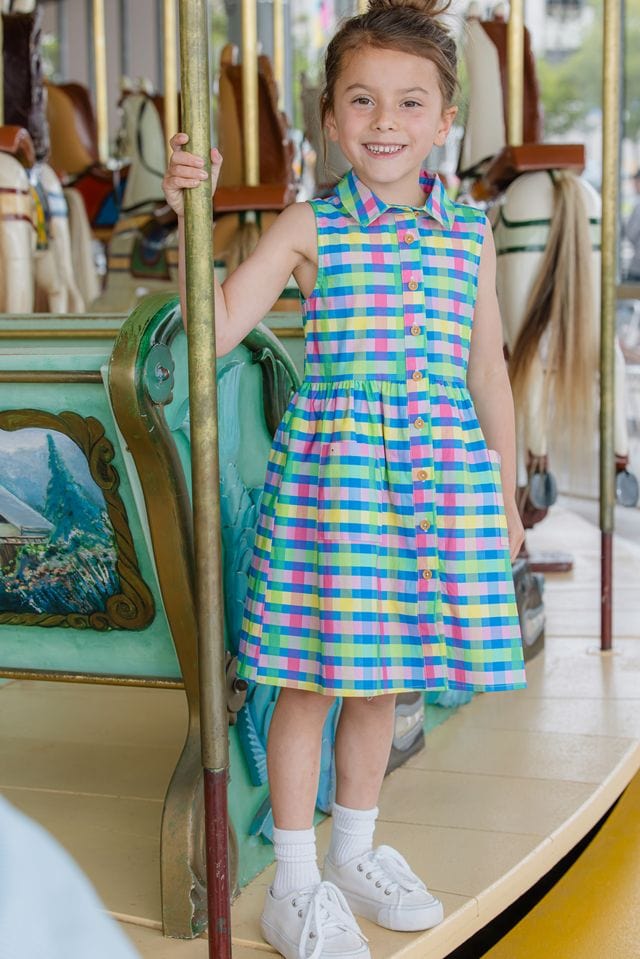 Milky Girls Dress 2Y Picnic Check Dress