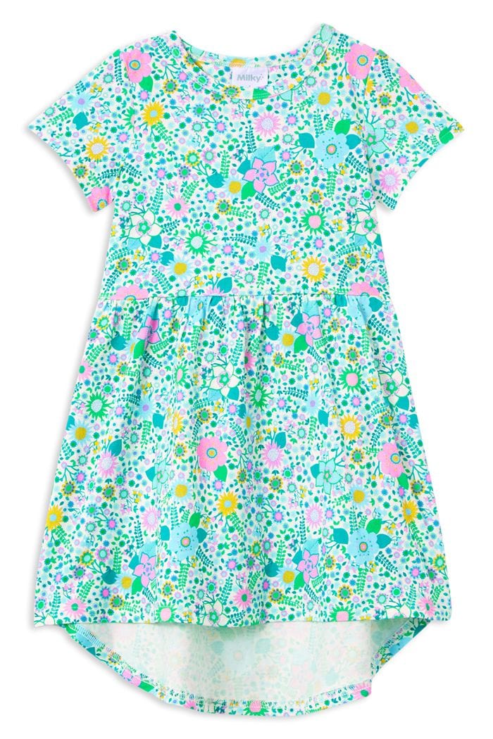 Milky Girls Dress Blossom Hi-Lo Dress