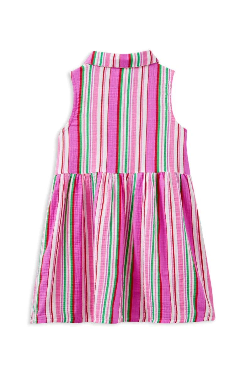 Milky Girls Dress Crinkle Stripe Dress