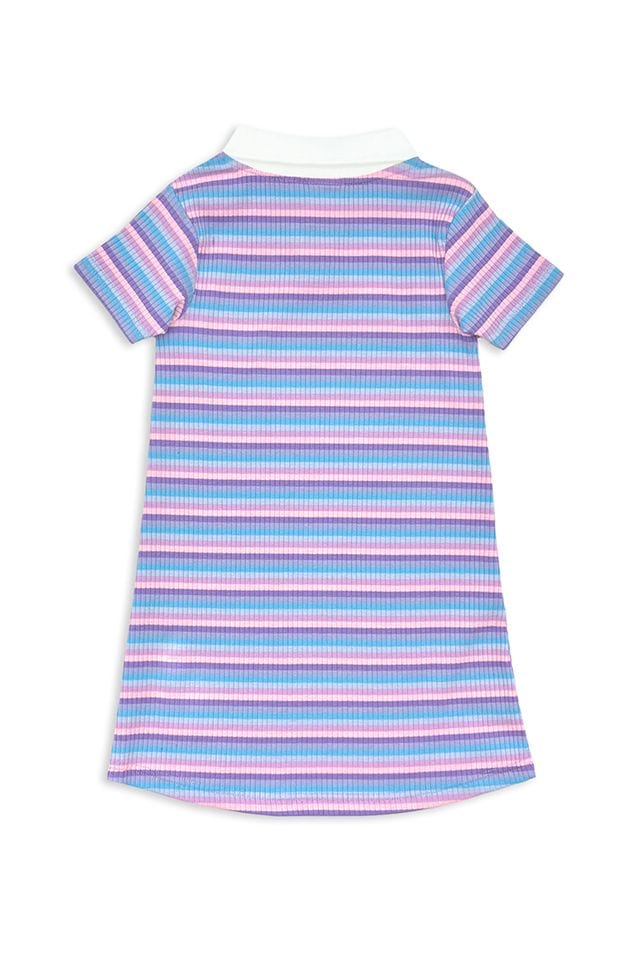 Milky Girls Dress Lilac Stripe Rib Dress
