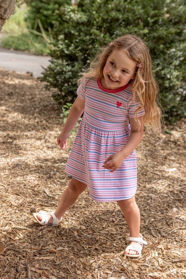 Milky Girls Dress Pretty Stripe Rib Dress 