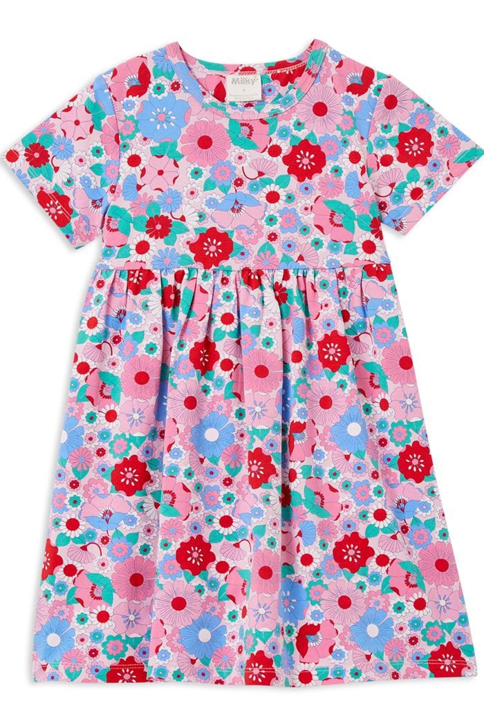 Milky Girls Dress Summer Blooms Dress