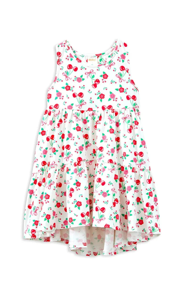 Milky Girls Dress Sweet Cherry Dress