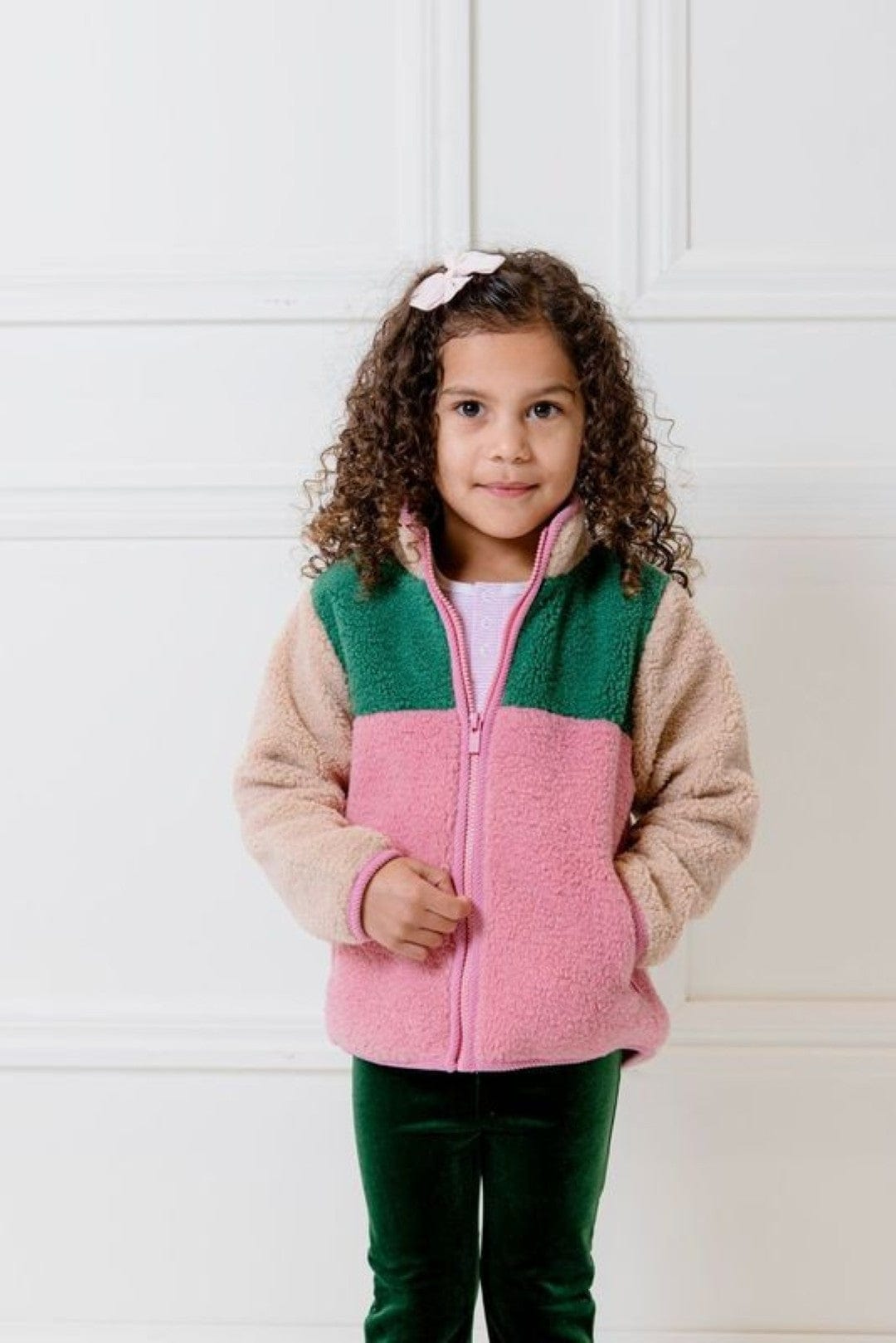 Milky Girls Jacket Colour Block Sherpa Jacket