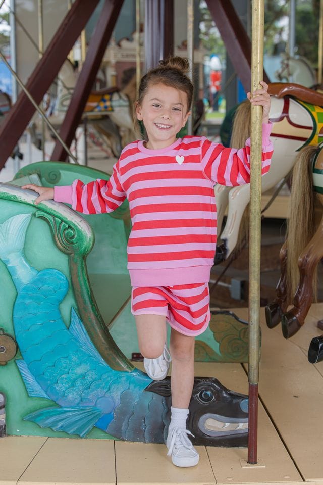 Milky Girls Jumper Cherry Stripe Sweat