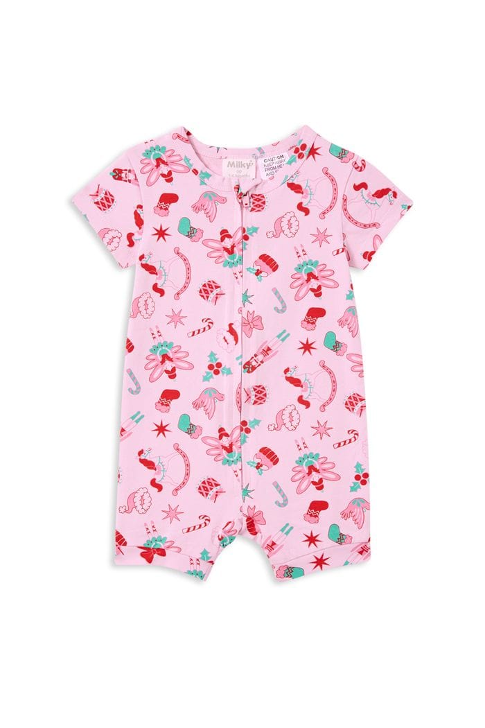 Milky Girls Onesie Christmas Zip Romper