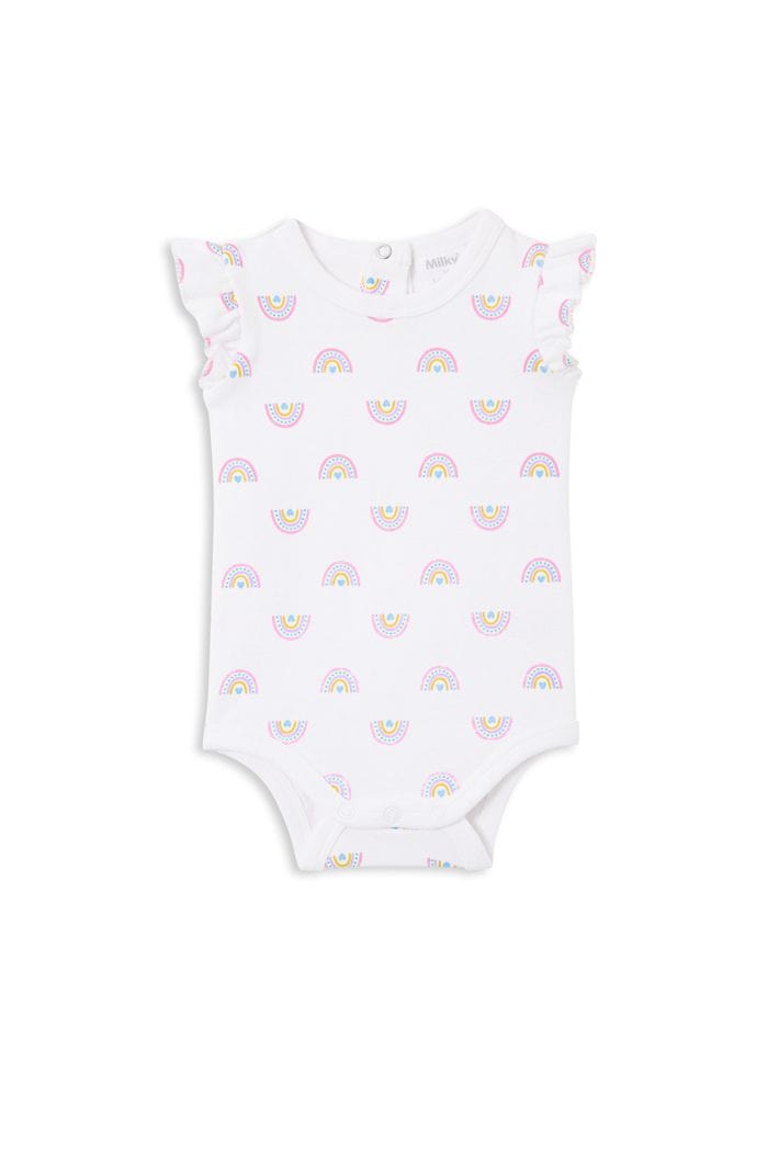 Milky Girls Onesie Rainbows Rib Bubbysuit