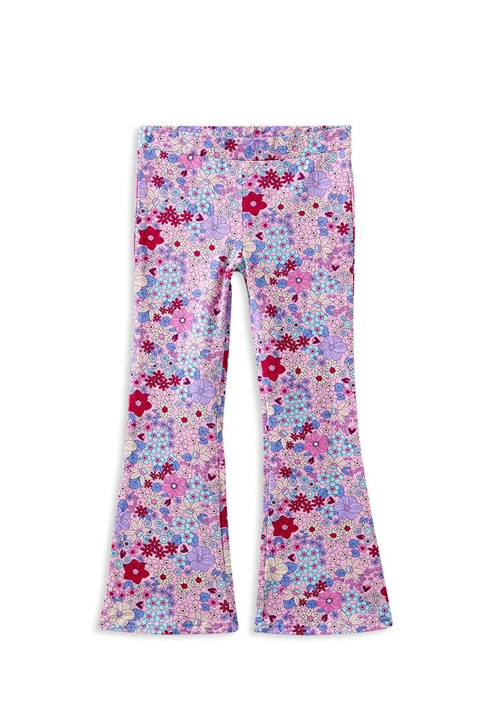 Milky Girls Pants Lilac Bloom Flared Legging