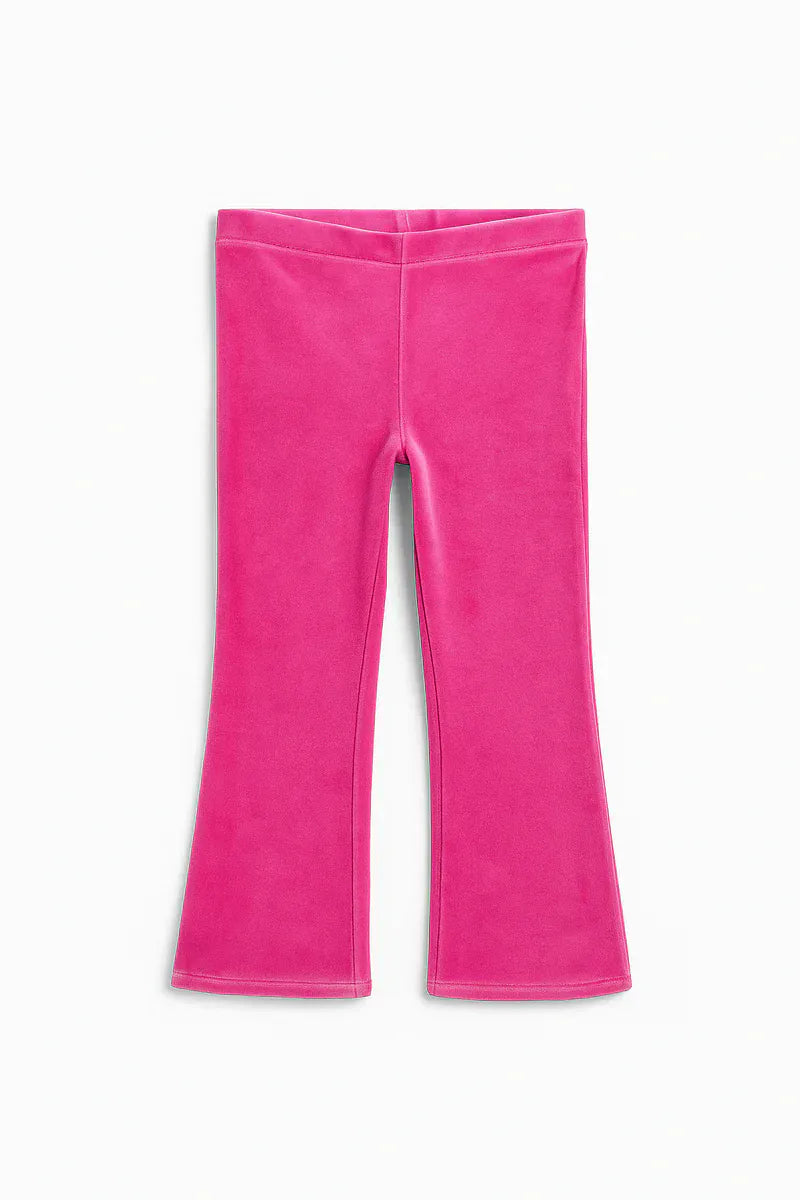 Milky Girls Pants Pink Lemonade Velour Flares