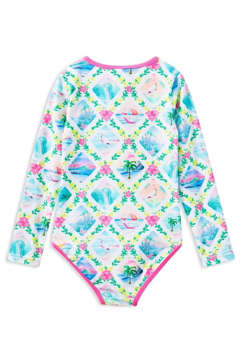 Milky Girls Swimwear Aloha Long Sleeve Swimsuit