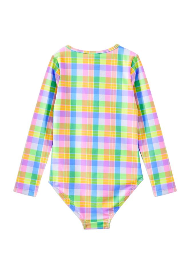 Milky Girls Swimwear Carnival Check L/S Swimsuit